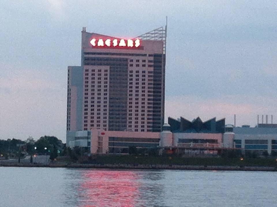 Ceasars Palace in Canada taken from the shore of Detroit