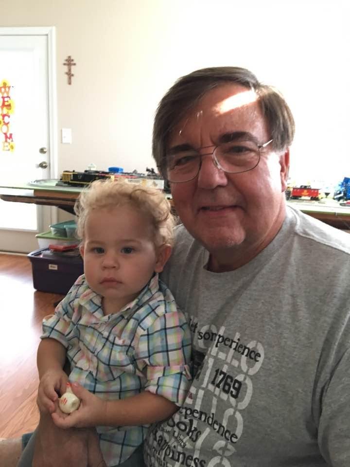 Me and Noah playing with Pappy's trains on a Sunday afternoon.