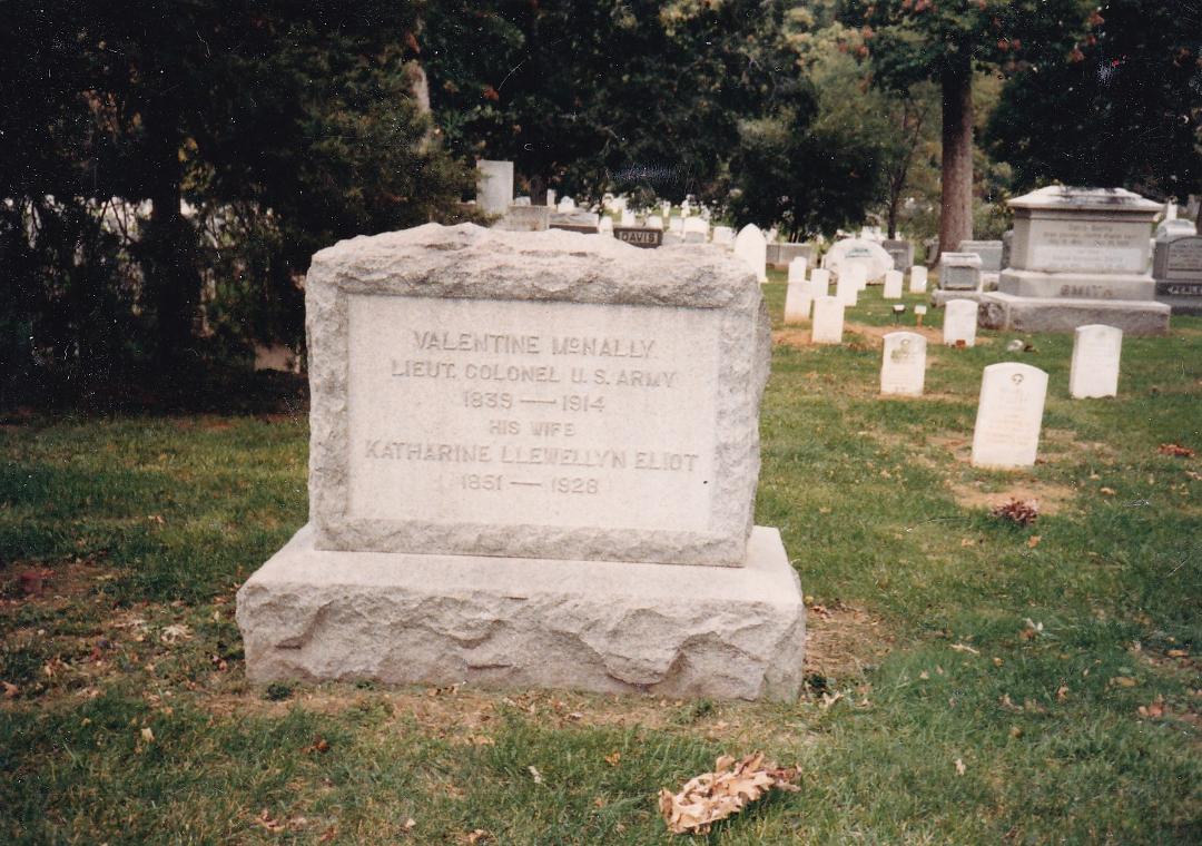 This is the gravestone in Arlington National Cemetery of an Uncle of my mothers Lt.Col. Valentine McNally of the Ordnace Dept of the U.S. Army. in Washington D.C.. He was born in Scotland in 1839 and came here as a sma