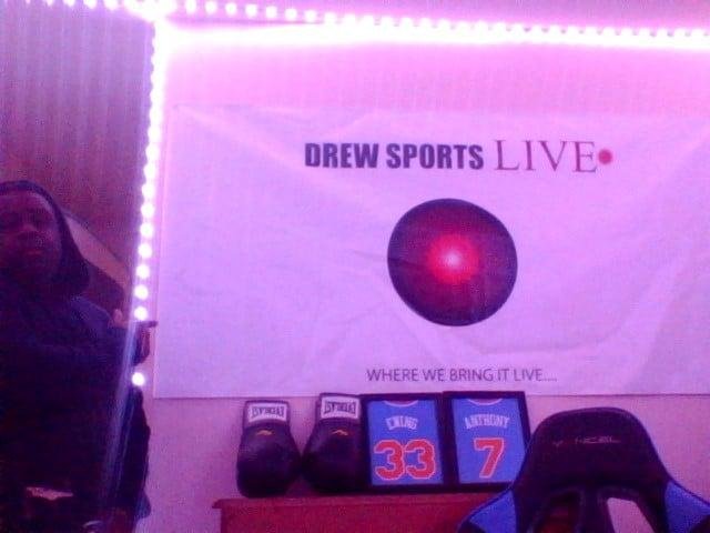 Welcome to Drew Sports LIVE Man Cave where we bring it live !! still under construction and got some work to do, but at least i got the lights and some stuff up, still in a process but almost done lol