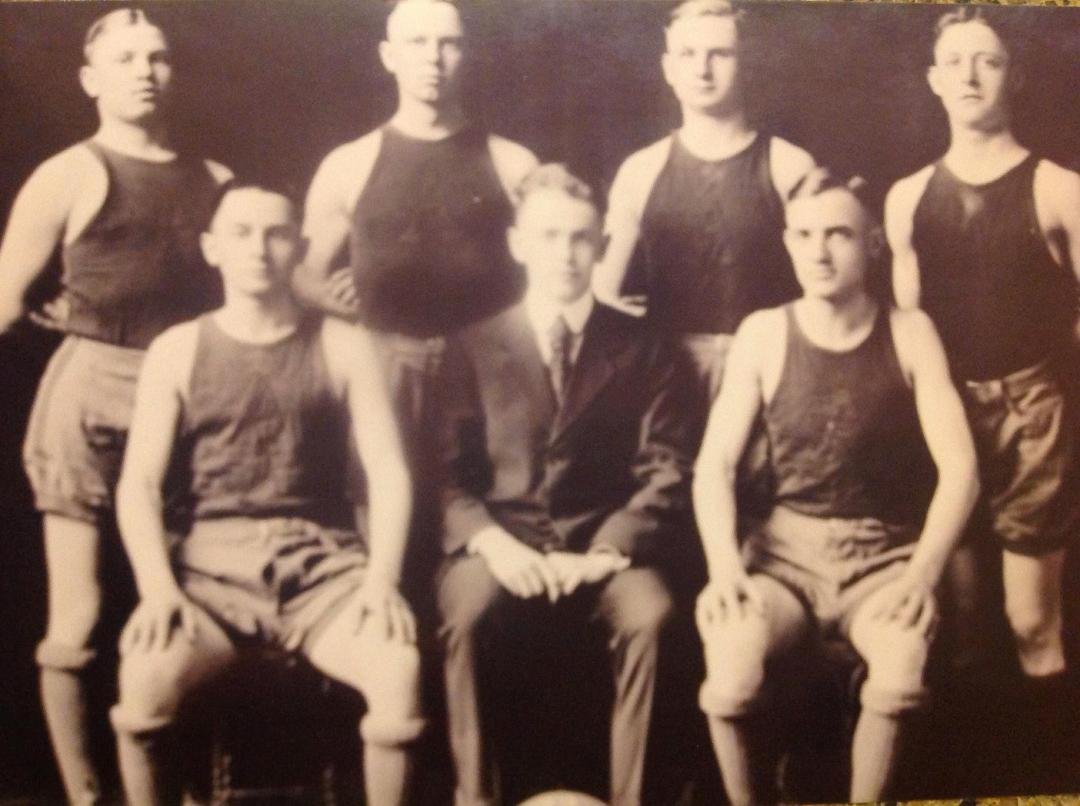 Grandpa Clifford Johnson's Annandale High School Basketball Team Picture.  Grandpa is in the second row.  He is the first one on the left.