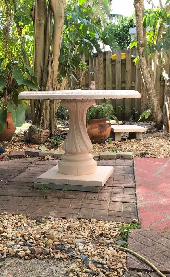 I also painted the concrete table.