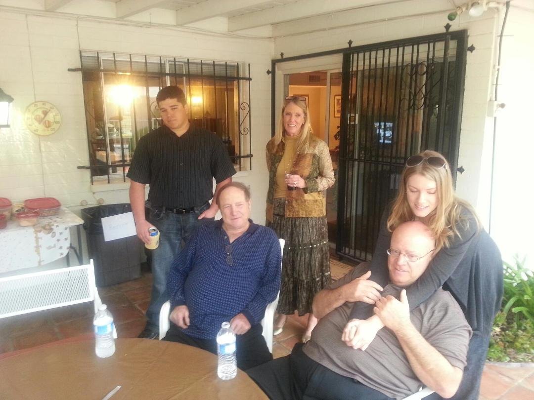 Family: Brandon, Sharon, Sasha, front L to Right, Les & Richard