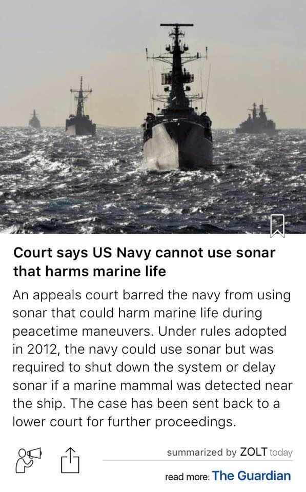 Okay. We have just given any enemy the advantage in water warfare. Our Navy would have been destroyed at sea during WWI , WWII, the Korean War and now future wars. Let's give all enemies an advantage over us. What's next?