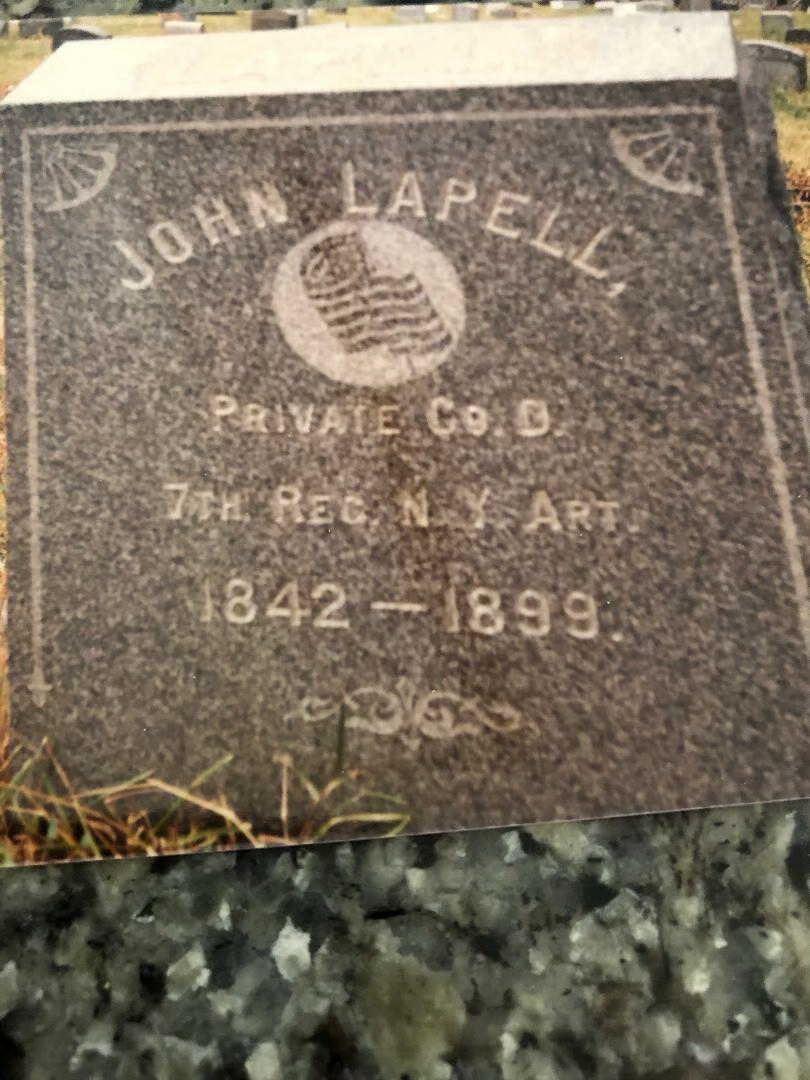 John Lapell, Paternal Great, Great Grandfather, Served during the Civil War.