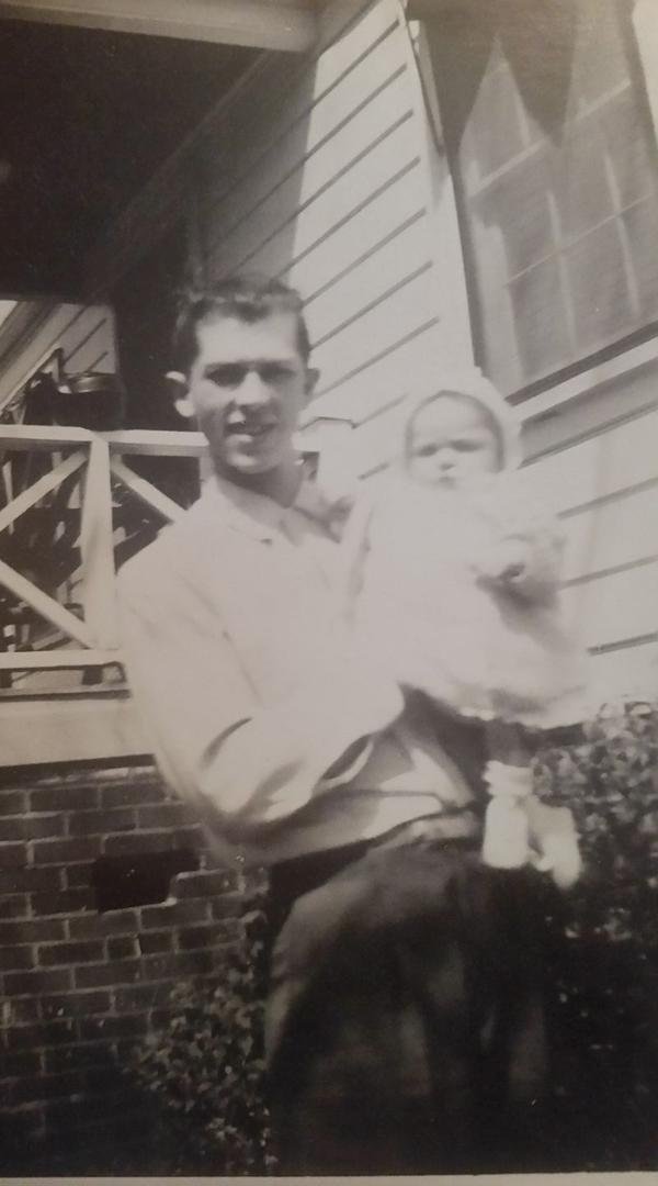 Another picture in honor of my Dad's  83rd birthday. This was April I was about 3 months old possibly Easter??