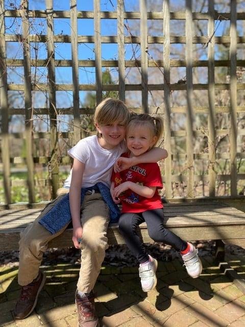 these are silas and birdie my grandkids,, joana is mother my youngest