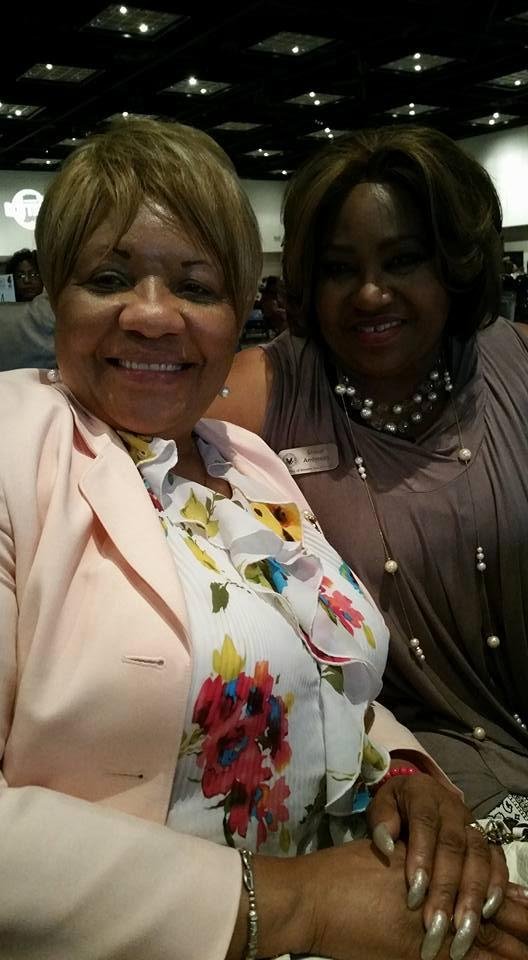 Enjoying the IBE Luncheon with Sheral Anderson from Senator Donnelly 's office.