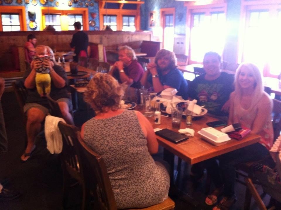On the Border with my older brothers family and my family including Skylar after a great day at the Southern Nationals Races . Good times !