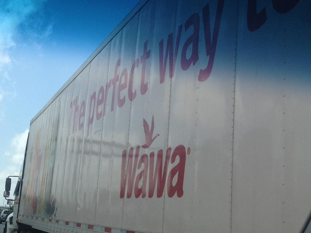 Passed a WAWA truck on 95 in Delaware yesterday! I waved and he smiled! (He probably just finished a chicken salad sandwich.) Can't wait for Winter Haven store to open!!
