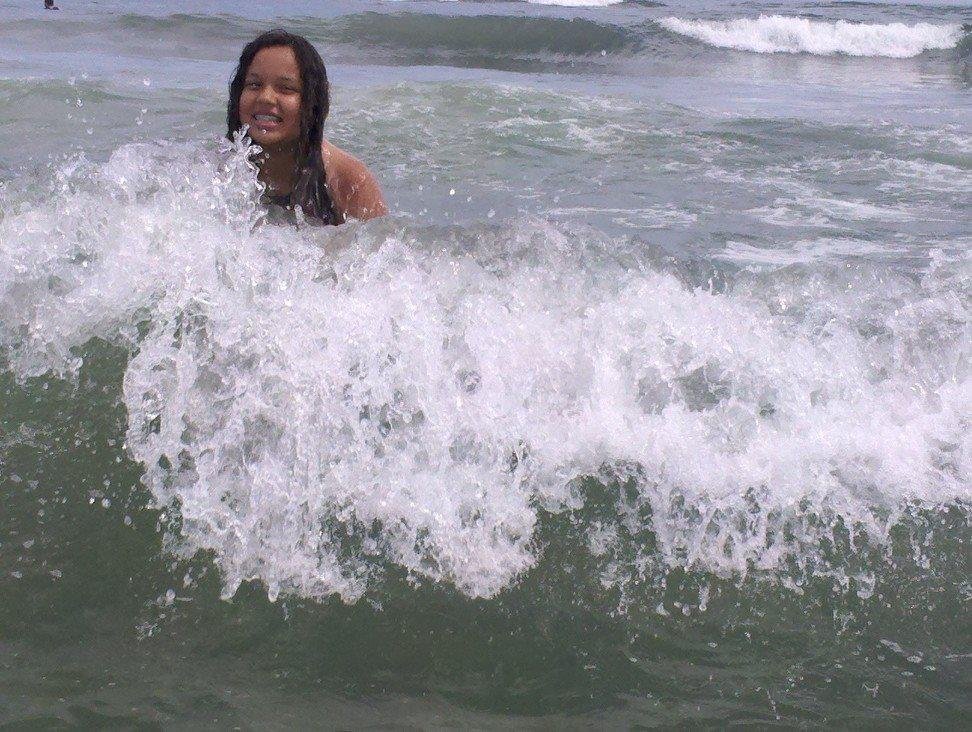Happy 11th Birthday, Jocelyn! Riding the waves all by yourself, 'cause you are too cool to hold my hand and jump over them with me anymore! So proud of you and I love you so much!