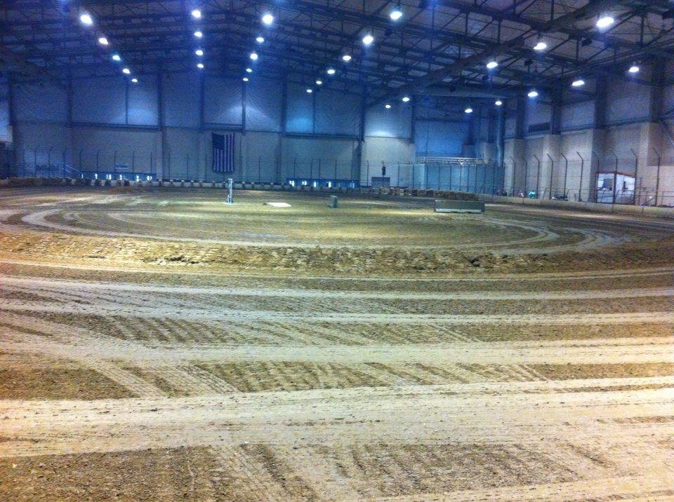 It's raining outside but the indoors looks good, in Du Quoin Illinois for the first big race of the year