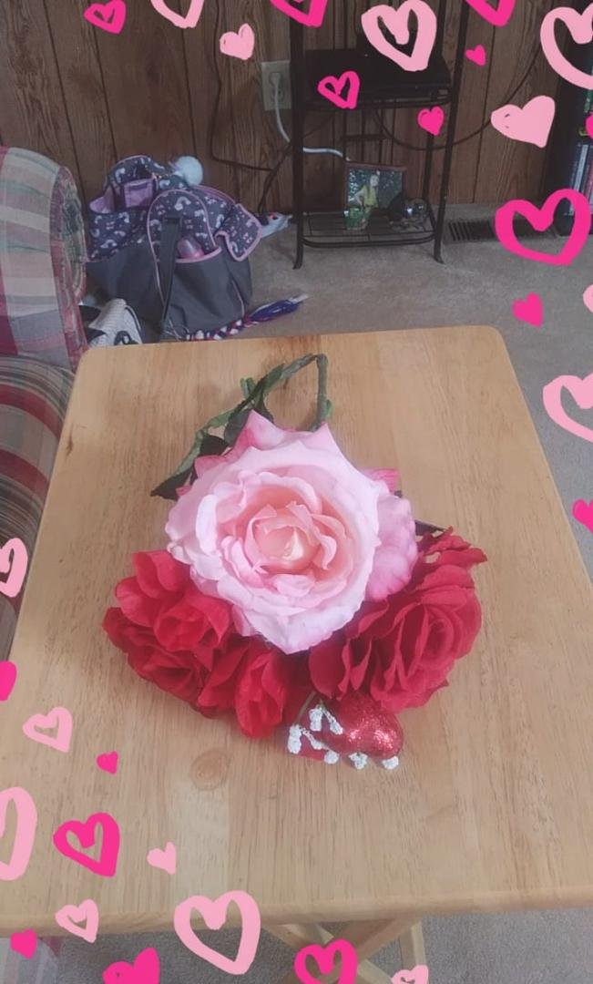 My wife made her wedding bouquet this morning for our wedding out of the flowers I gave her 2 and 3 years ago