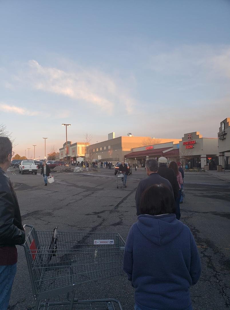 Trying to get into King Soopers at 7:00 this morning. I only wanted one item.