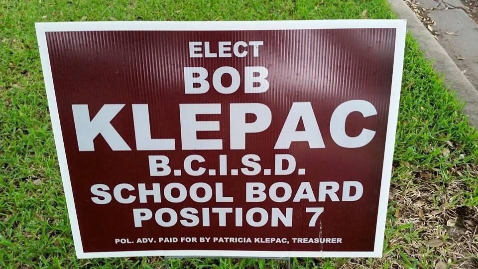 I am committed to continuing working for the improvement of BCISD. I will always make the right decision for everyone involved because I CARE. I need your help with your vote on May 9. Bob Klepac