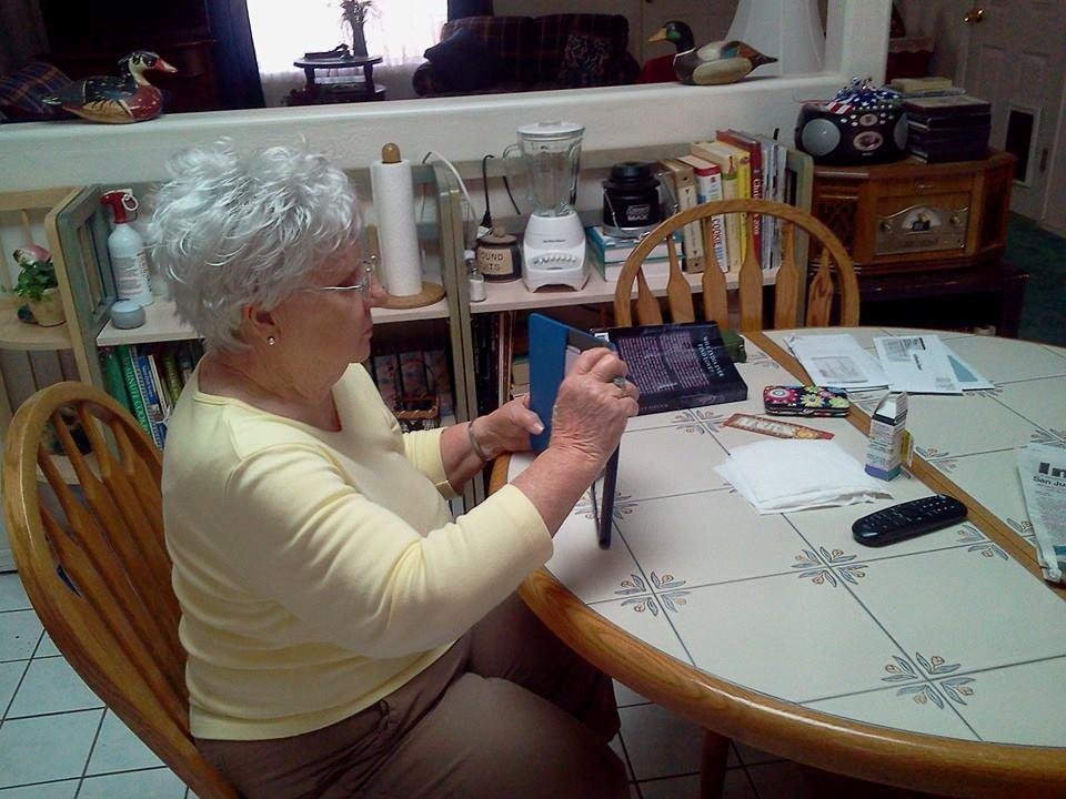 Okay. Wake up, get dressed, check facebook, then eat... my mom the techie!