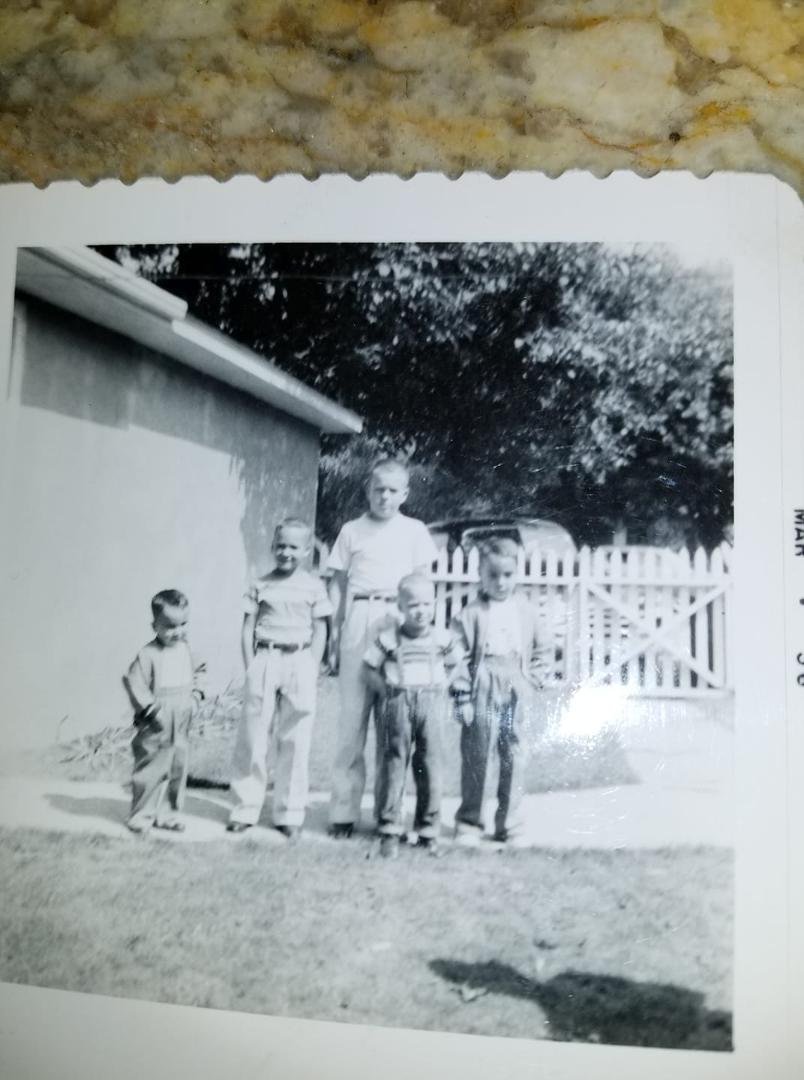 Hanging with the Giusto Boys...Circa 1956.. From left to right Tom, Mike, John, Steve, Bernie