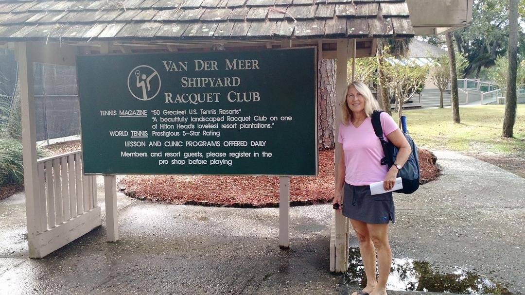 Tammy attending the Van Der Meer Raquet Club in Hilton Head Island, SC. Go get em Tammy.