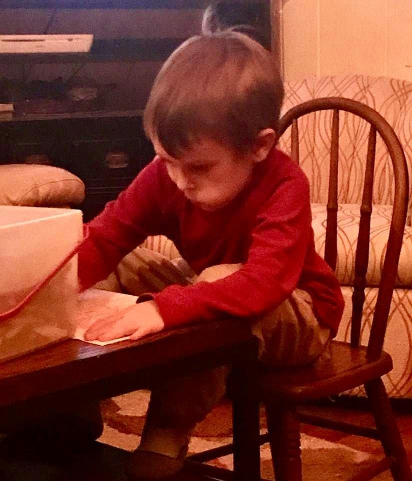 Colin is creating a beautiful picture for one of our dogs… Clover. It’s all in green because he insists that it is Clover‘s favorite color! He even wrote “POOP“ on the picture because he was sure Clover could read that word
