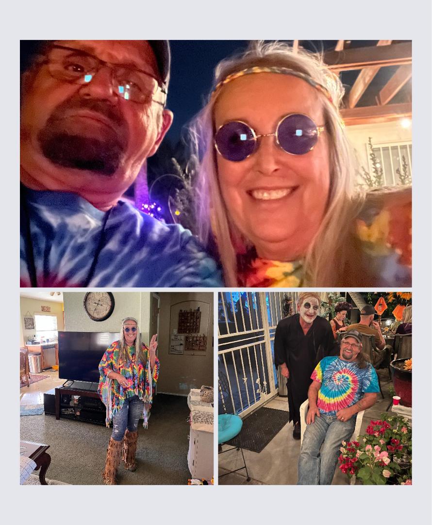 Went to Halloween party last night! Rick and I were hippies!