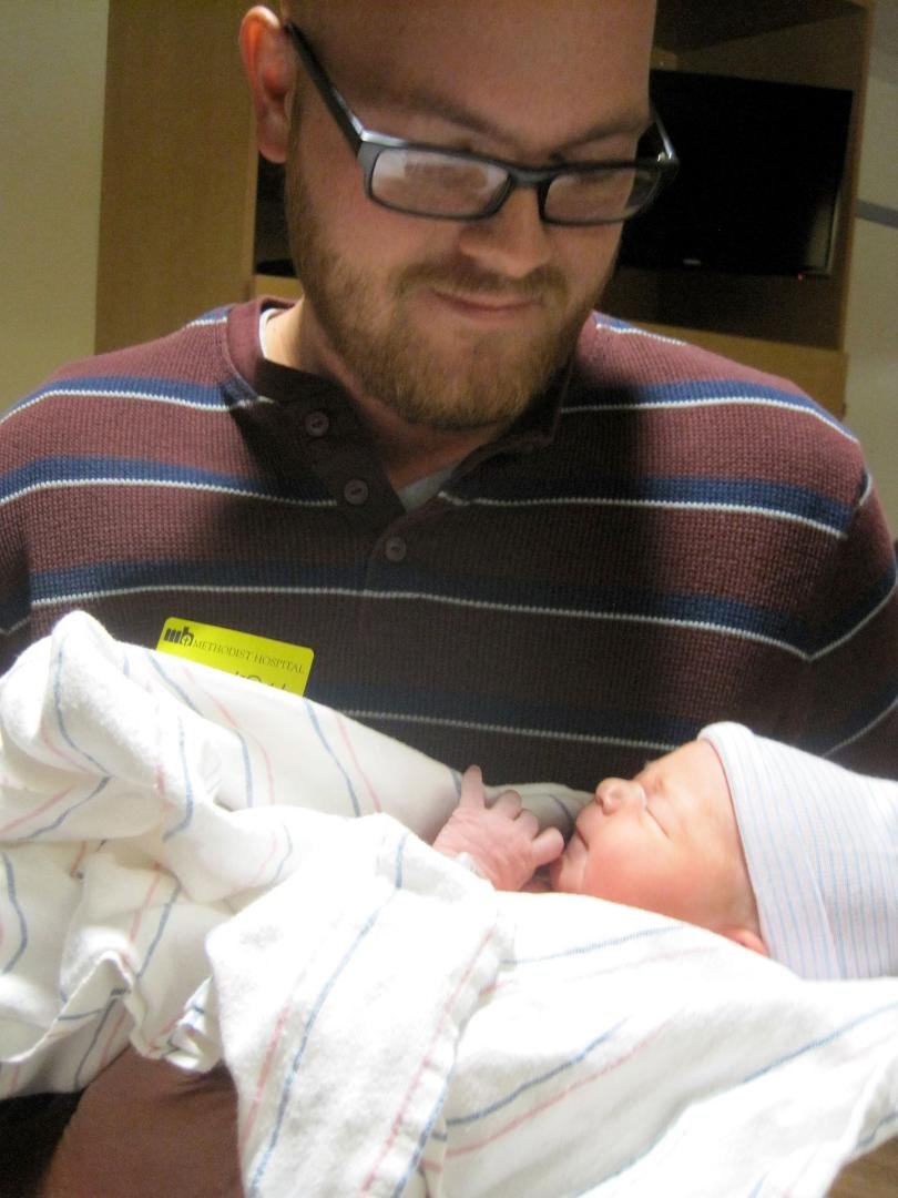 Look who's a new Uncle. Curtis with his niece Caroline Grace.