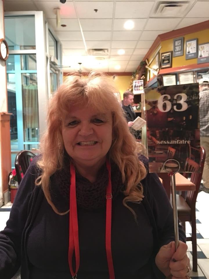 My cousin Roxanne’s 63rd birthday was on Sunday.  We went to dinner at Mama Roma’s in Odenton on Wednesday evening.  When you order your food at the counter they give you a number.  It happened to be 63!  Lol!