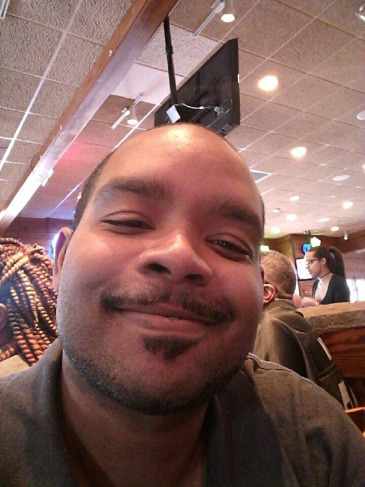 At Smokey Bones enjoying some awesome ribs