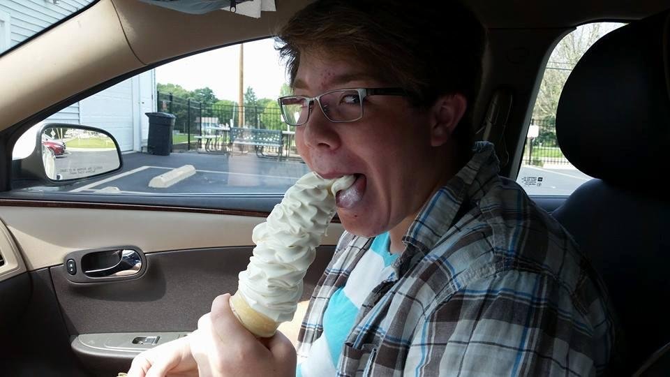 Grandma takes him for ice cream too!! What a lucky boy...lol
