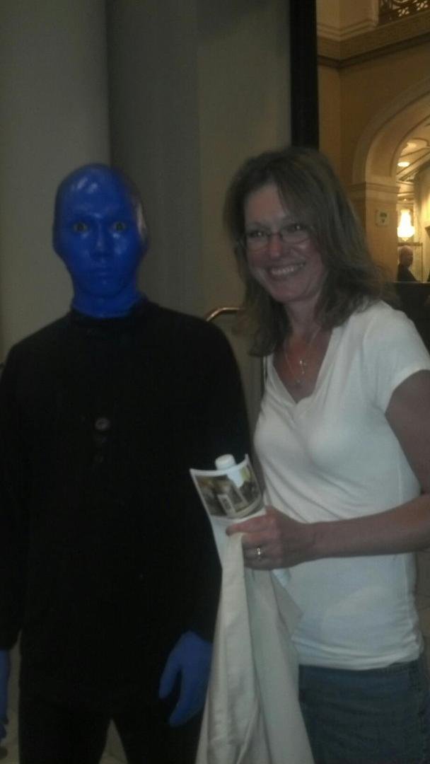 Blue man and Bev!