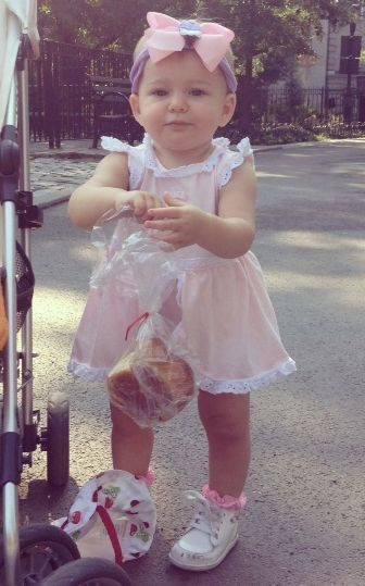 This is my little lovie......11 months old and walking everywhere!