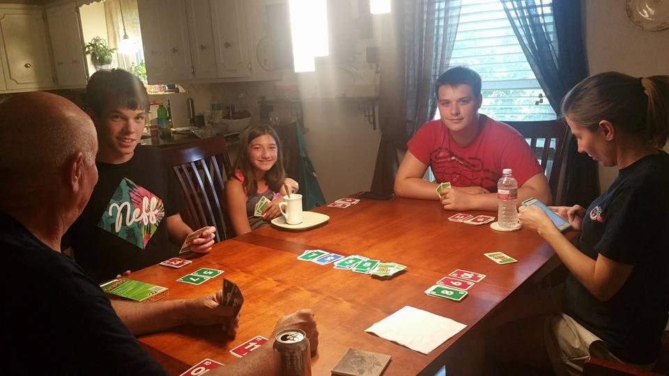 Having fun .. Playing cards..