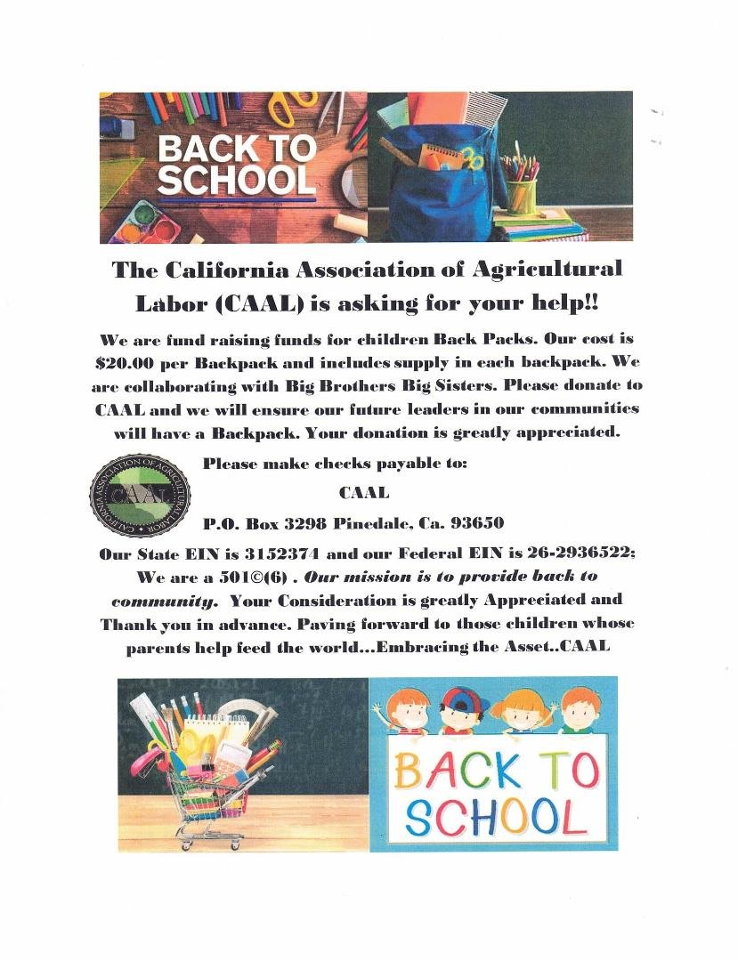 CAAL fund raiser, Please help our future leaders of America!! see below