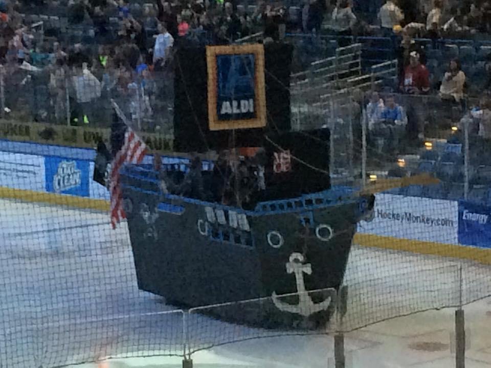 Enjoying Lions Day at The Milwaukee Admirals Game.