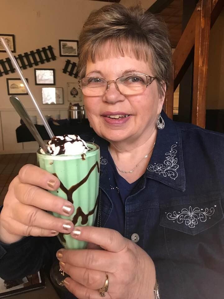 Having a grasshopper before lunch.