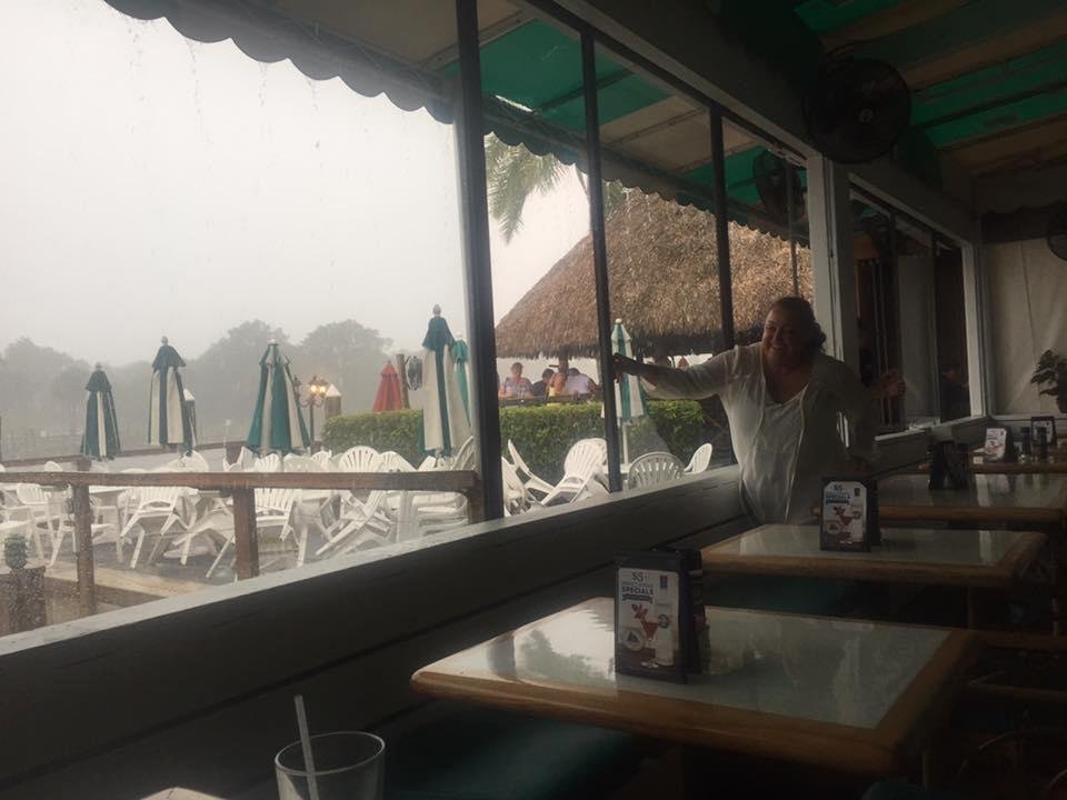 Lunch at Waterways Cafe watching the rain move out as quickly as it moved in.