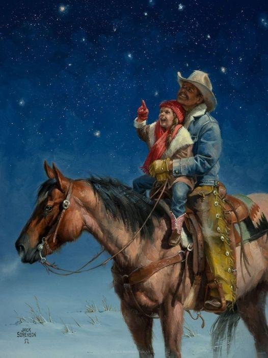 When a Cowboy is Your Dad
I wanted to show my little girl just how special she was to me. We saddled up and headed out. First little darling I asked Mr. Moon to shine fer ya. Then I asked the Stars to direct the way. Then I