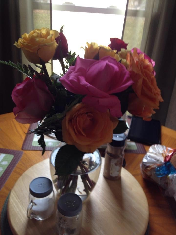 From my Duane and Meredith and Leah and Kevin Linscott my flowers are pretty