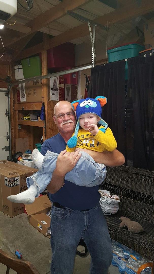 My grandson having fun with Grandpa