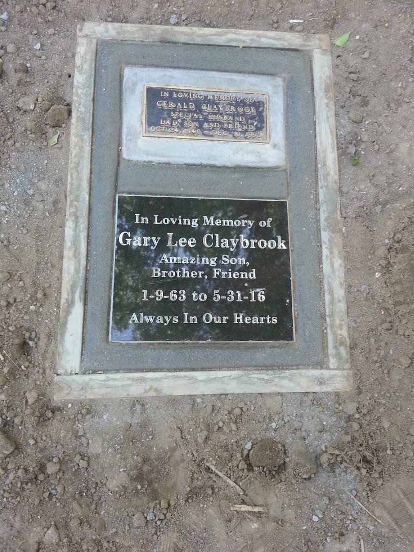 New plaque for my son, Gary, at  Hesperia Lakes Memorial Grove. His dad's plaque is above Gary's.