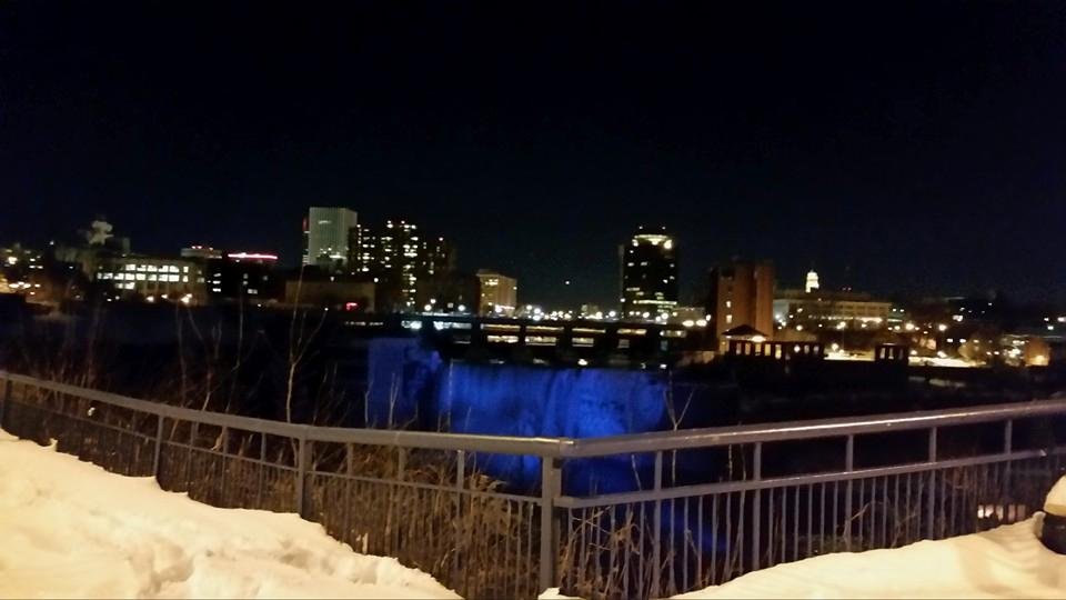 The Upper Falls in downtown Rochester, New York on the Genessee River.