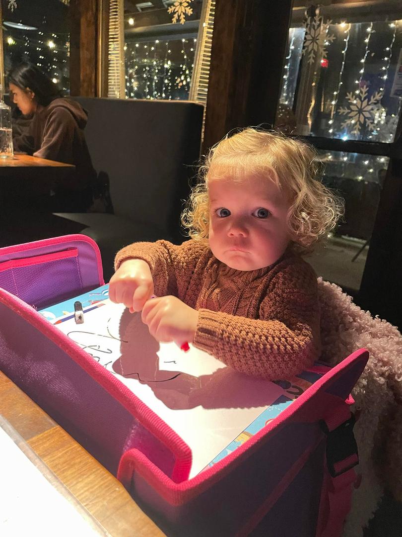 Our great grand daughter Payton. She likes the christmas present we gave her