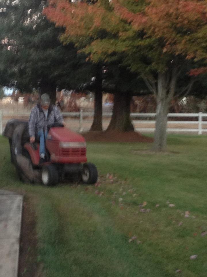 Here he is riding again...
More leaves