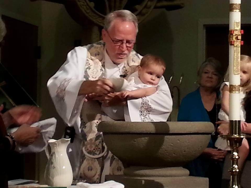 My grandson Jonah was baptized today! by his Papa!!!