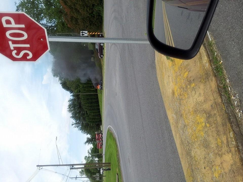 Truck burning in Salem yesterday