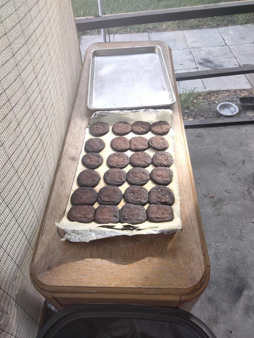 Take a look at these delicious homemade chocolate chip cookies I was busy watching TV and forgot to set my timer and I turn around and look to my kitchen and it was filled with smoke LOL