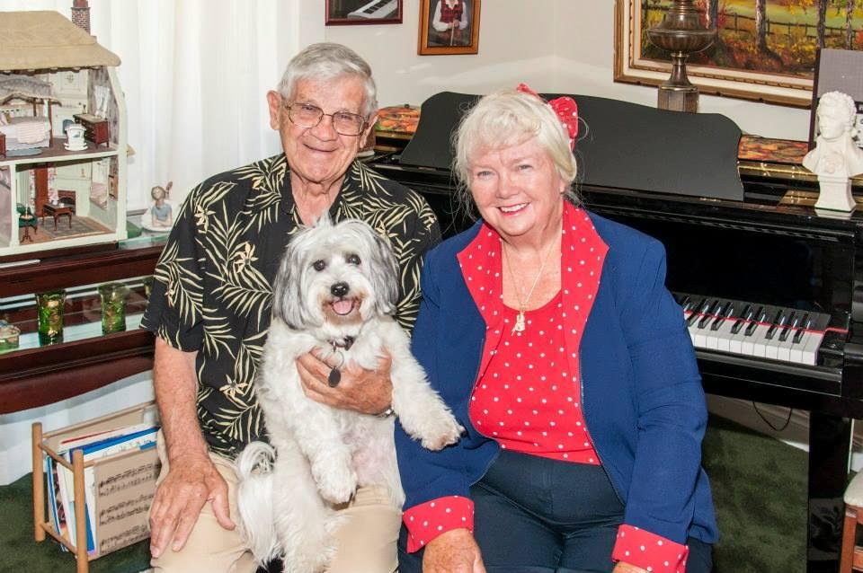 Bil, Lecy and Mozart in our Unit here in Thousand Oaks - University Village Retiremnent Home. Jan. 2014