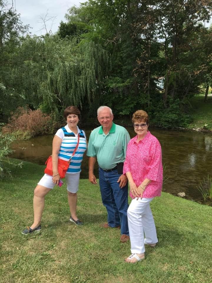 My sister Patty, brother Mike and me on the banks of the Shiawassee River in Linden, Michigan.