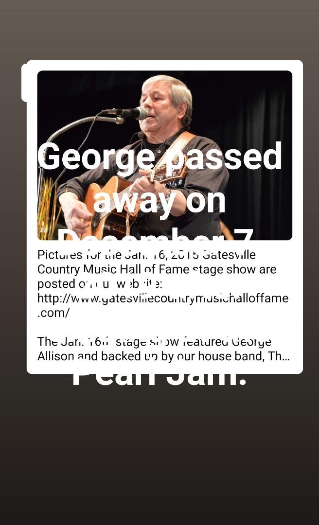 George passed on Dec. 7, 2019