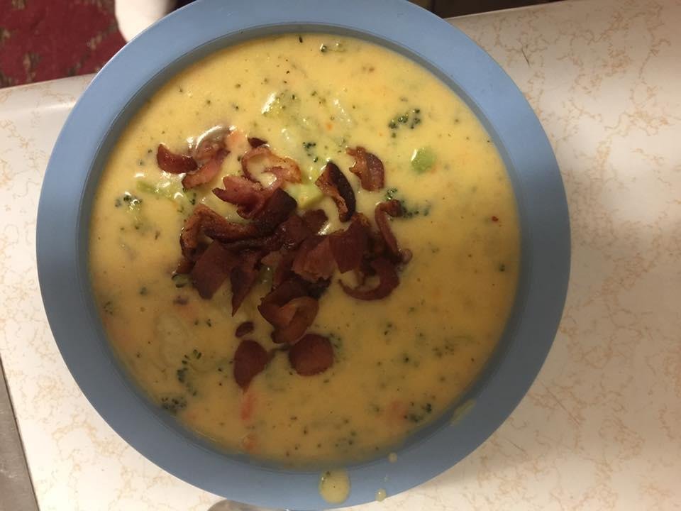 Man it's cold outside !!  So what do you have for dinner on a cold night ?  Why some home made loaded broccoli potato soup ! First time making this soup and let me tell you , it was off the hook !!