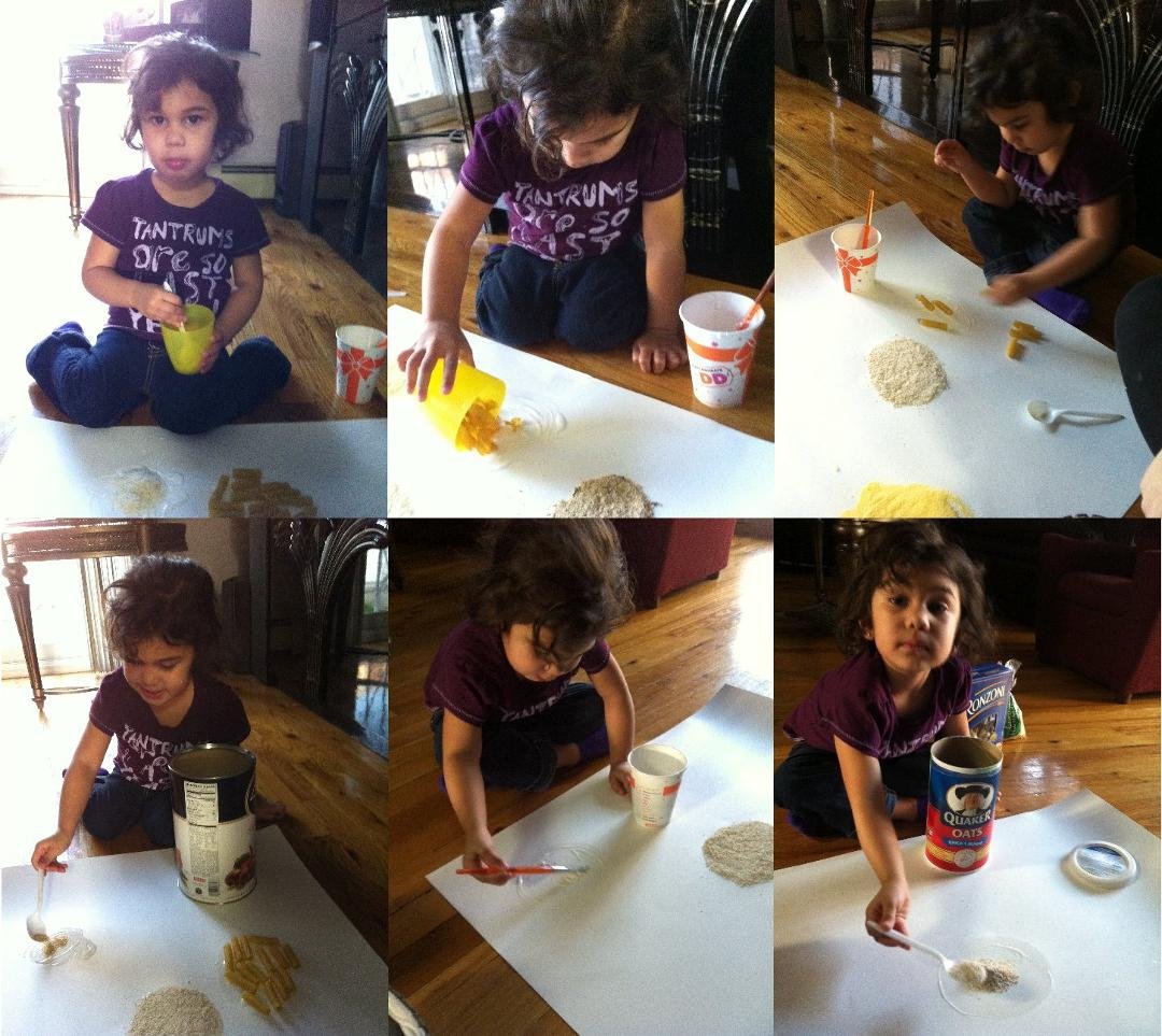 She's doing her science project.